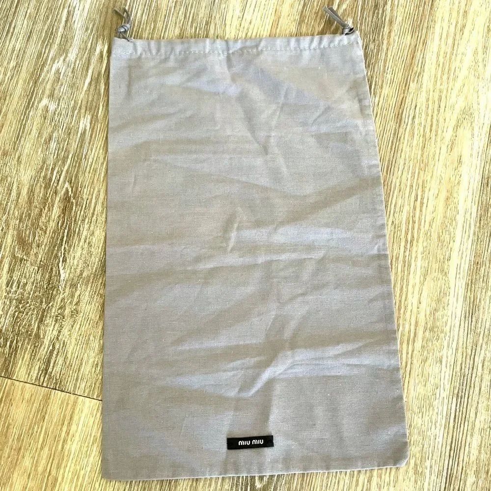 Miu Miu small grey drawstring dust bag